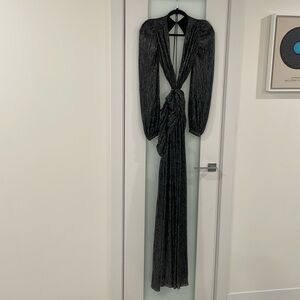 Patbo Sparkly Plunge Cut Out Gown